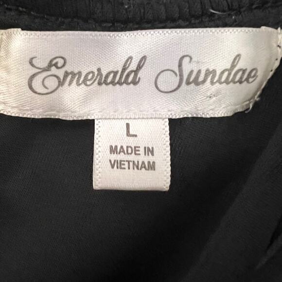 Emerald Sundae Womens Fit n Flare Dress Large Black Racer Back Club Party Dance - Picture 4 of 6